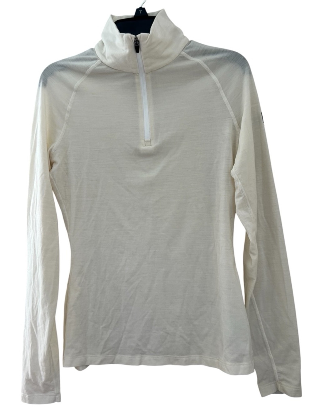 Super.Natural SN 1/4 Zip Base Layer Women’s S Ivory Merino Technical Performance